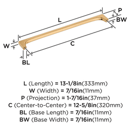 320mm Merced Cabinet Pull, Champagne Bronze Alt 1 - Image