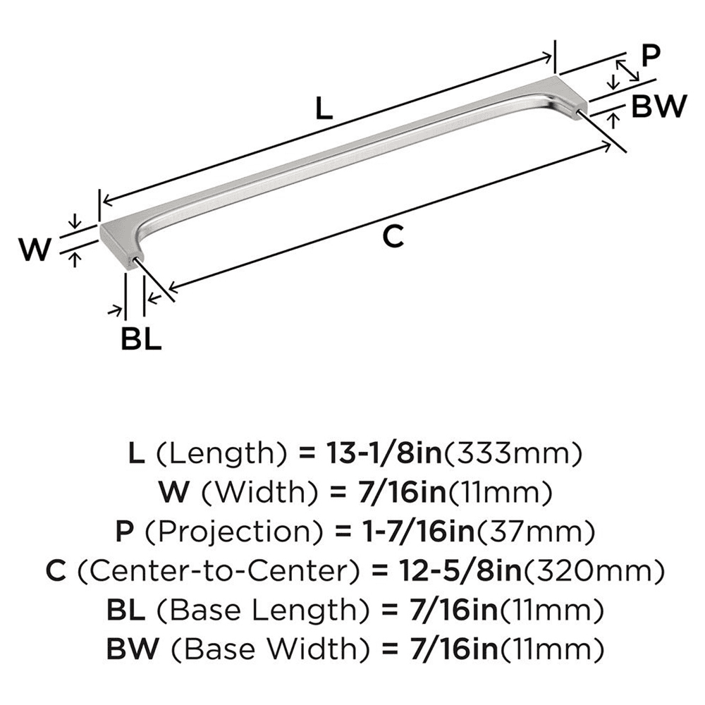 320mm Merced Cabinet Pull, Satin Nickel Alt 1 - Image