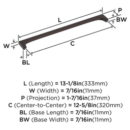 320mm Merced Cabinet Pull, Oil-Rubbed Bronze Alt 1 - Image