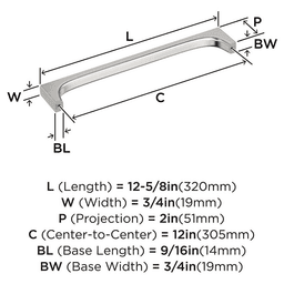 305mm Merced Appliance Pull, Satin Nickel Alt 1 - Image