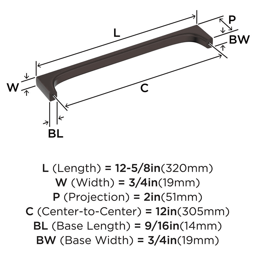 305mm Merced Appliance Pull, Oil-Rubbed Bronze Alt 1 - Image