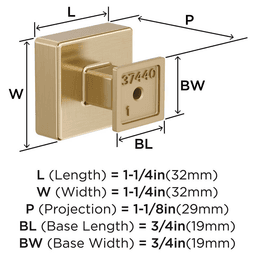 1-1/4" Lintel Cabinet Knob, Golden Champagne Alt 1 - Image