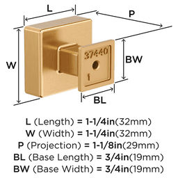 1-1/4" Lintel Cabinet Knob, Champagne Bronze Alt 1 - Image