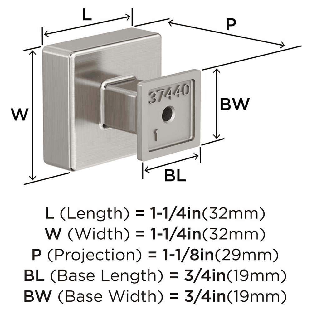 1-1/4" Lintel Cabinet Knob, Satin Nickel Alt 1 - Image