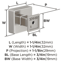 1-1/4" Lintel Cabinet Knob, Satin Nickel Alt 1 - Image
