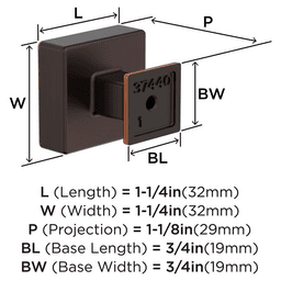 1-1/4" Lintel Cabinet Knob, Oil-Rubbed Bronze Alt 1 - Image