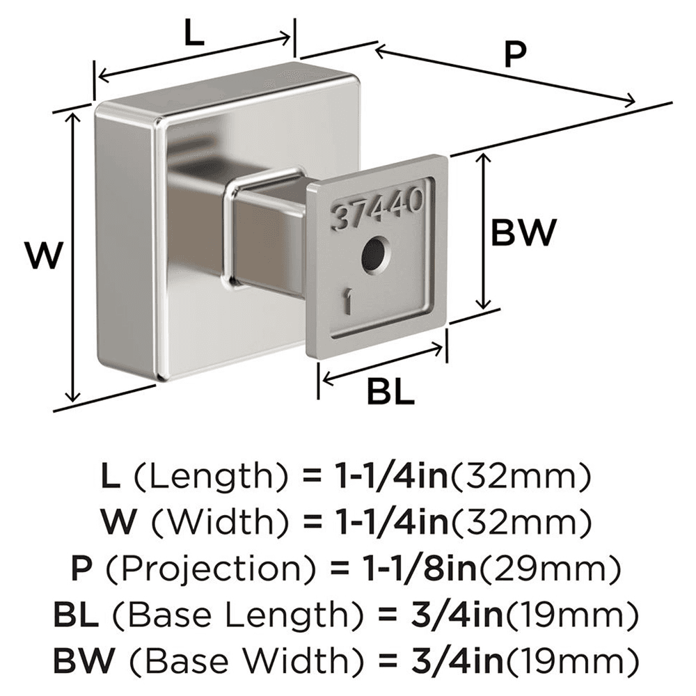 1-1/4" Lintel Cabinet Knob, Polished Nickel Alt 1 - Image