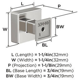 1-1/4" Lintel Cabinet Knob, Polished Nickel Alt 1 - Image