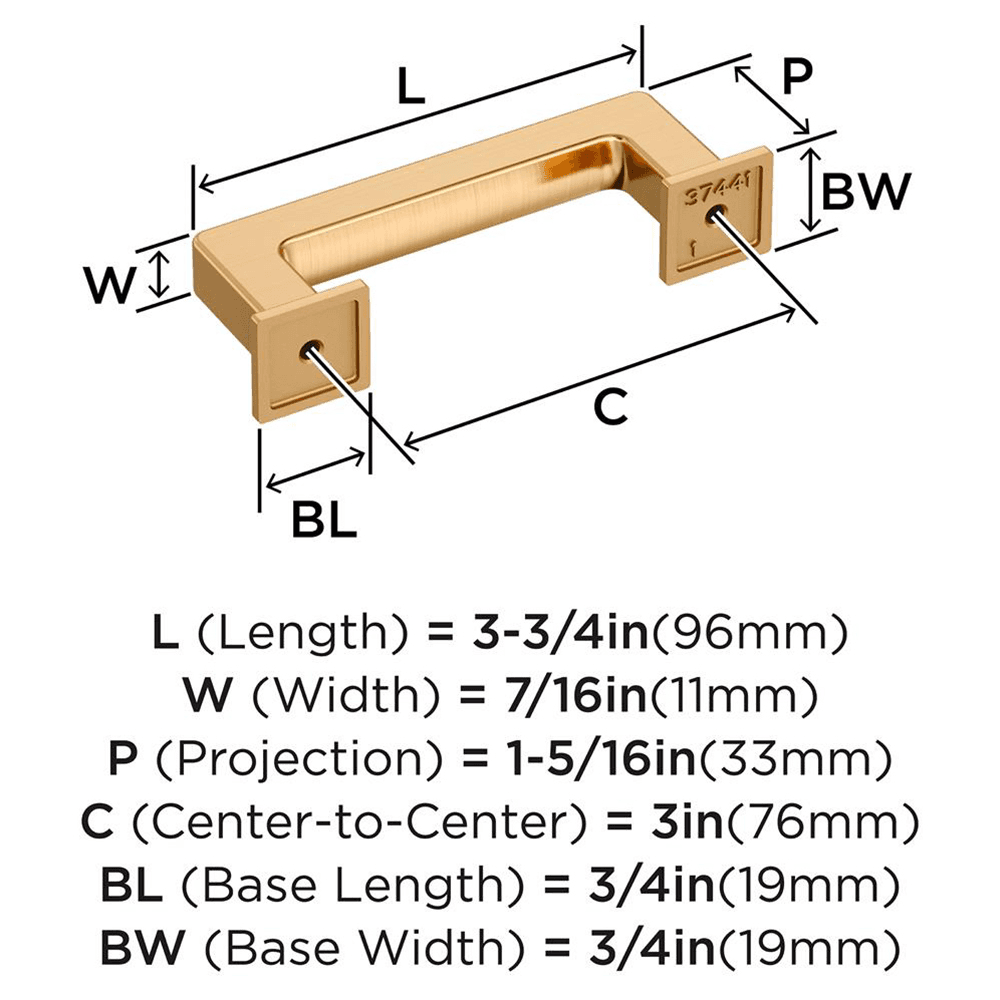 376mm Lintel Cabinet Pull, Champagne Bronze Alt 1 - Image