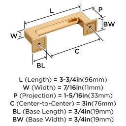 376mm Lintel Cabinet Pull, Champagne Bronze Alt 1 - Image