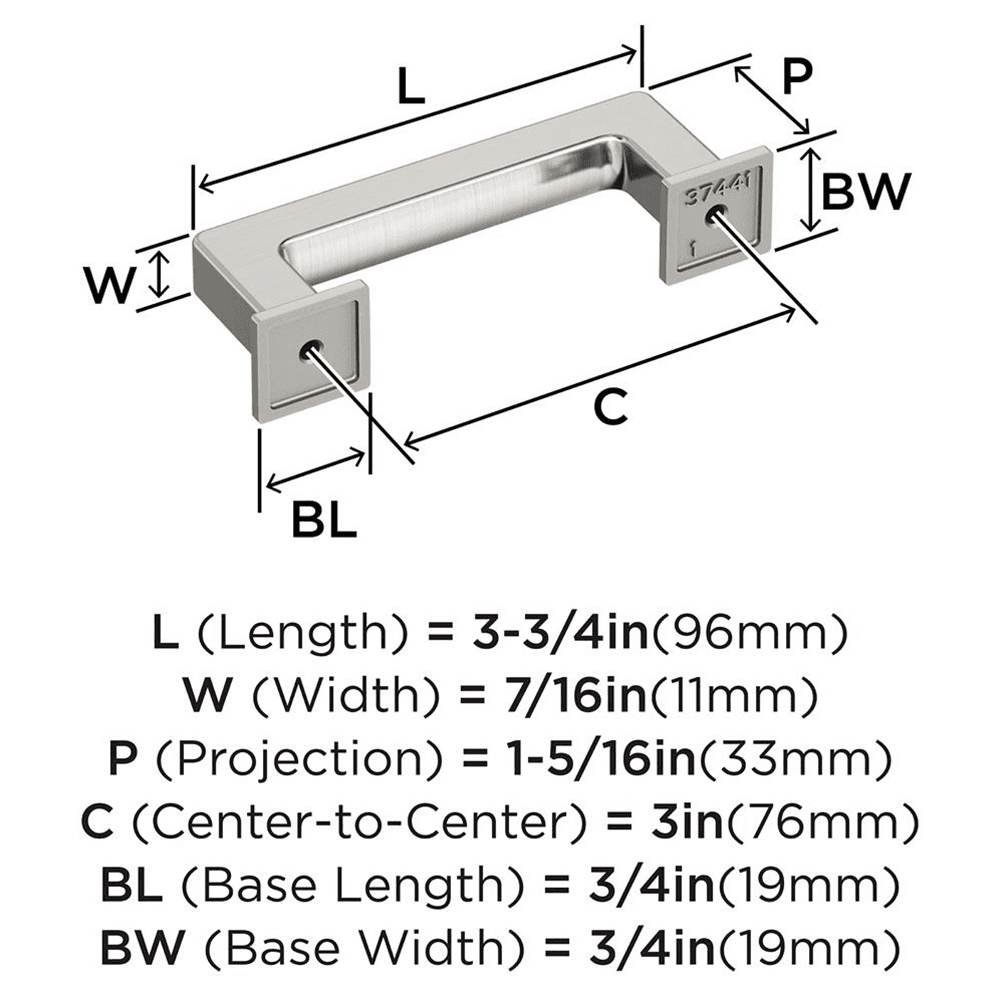 376mm Lintel Cabinet Pull, Satin Nickel Alt 1 - Image