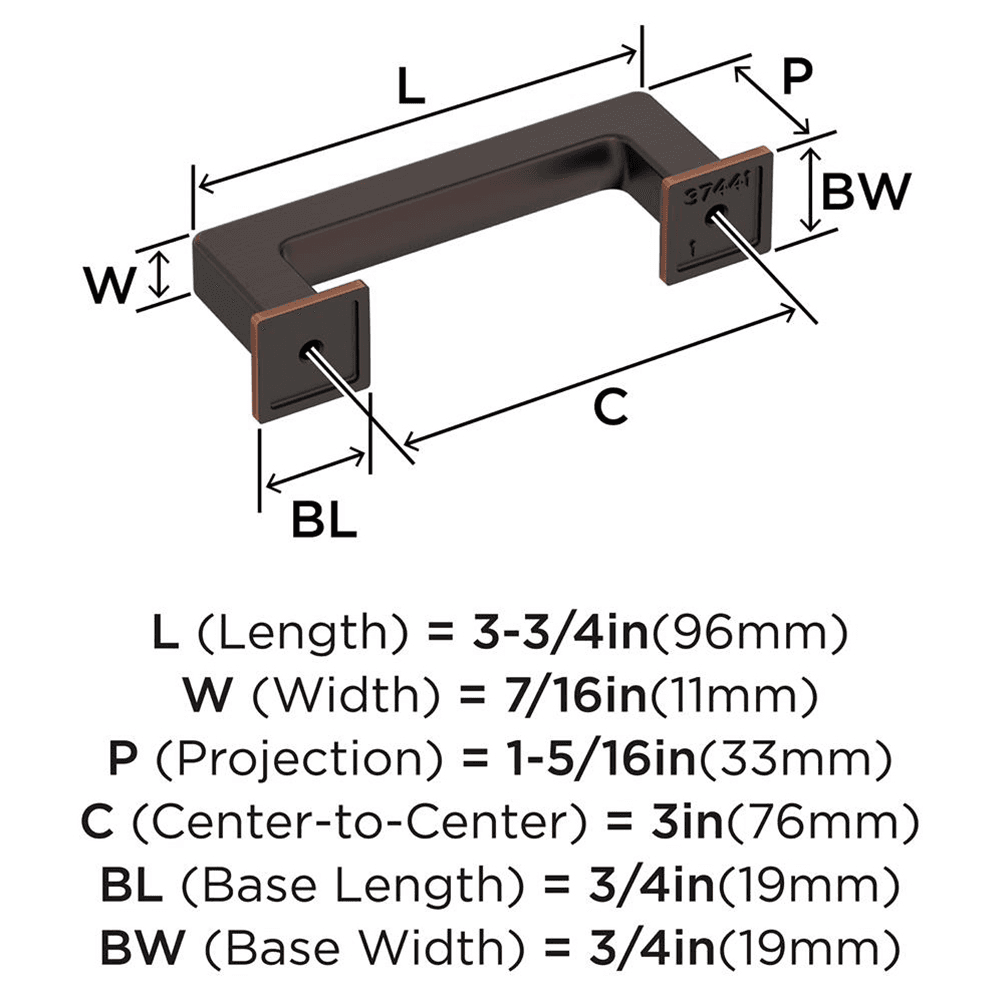 376mm Lintel Cabinet Pull, Oil-Rubbed Bronze Alt 1 - Image