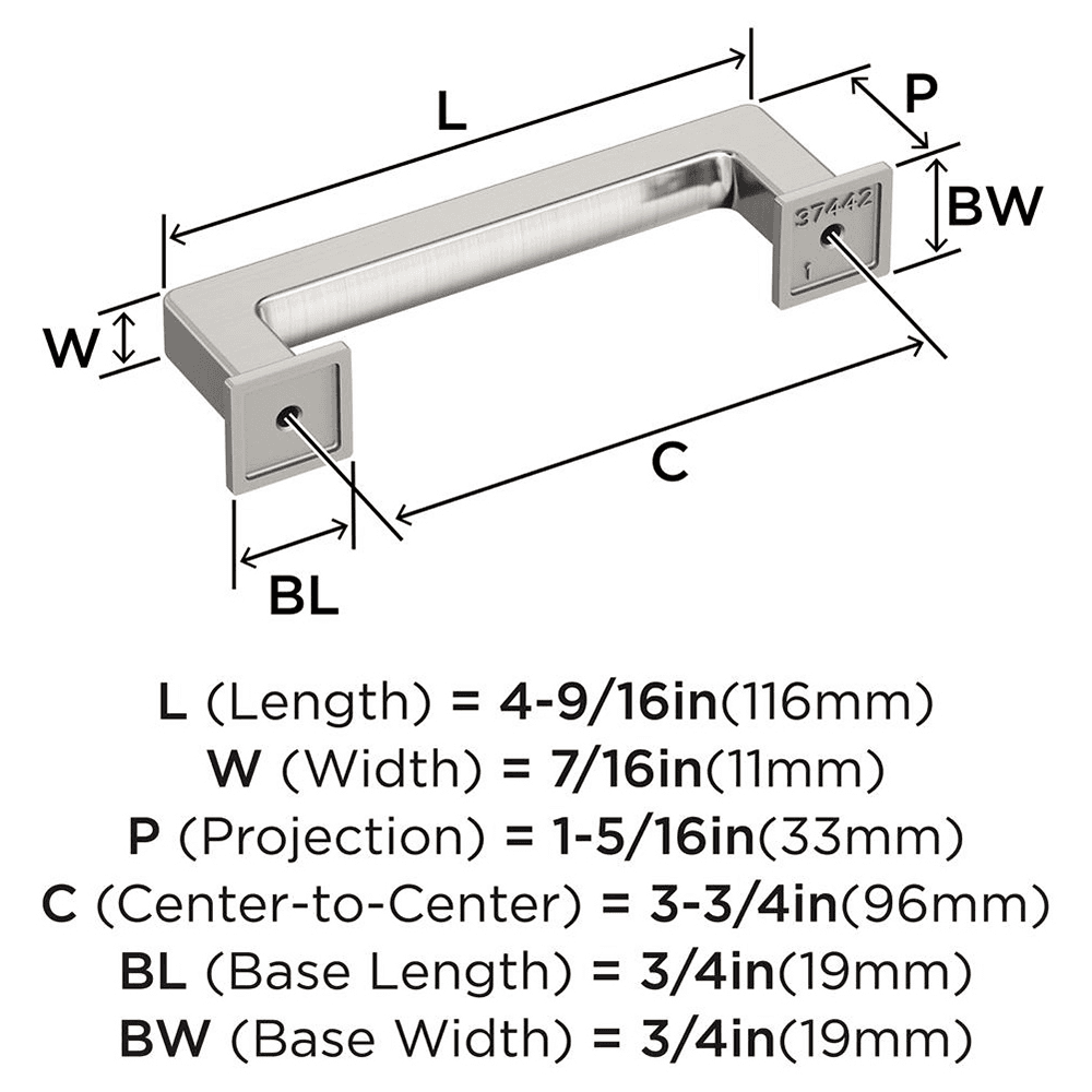 476mm Lintel Cabinet Pull, Satin Nickel Alt 1 - Image