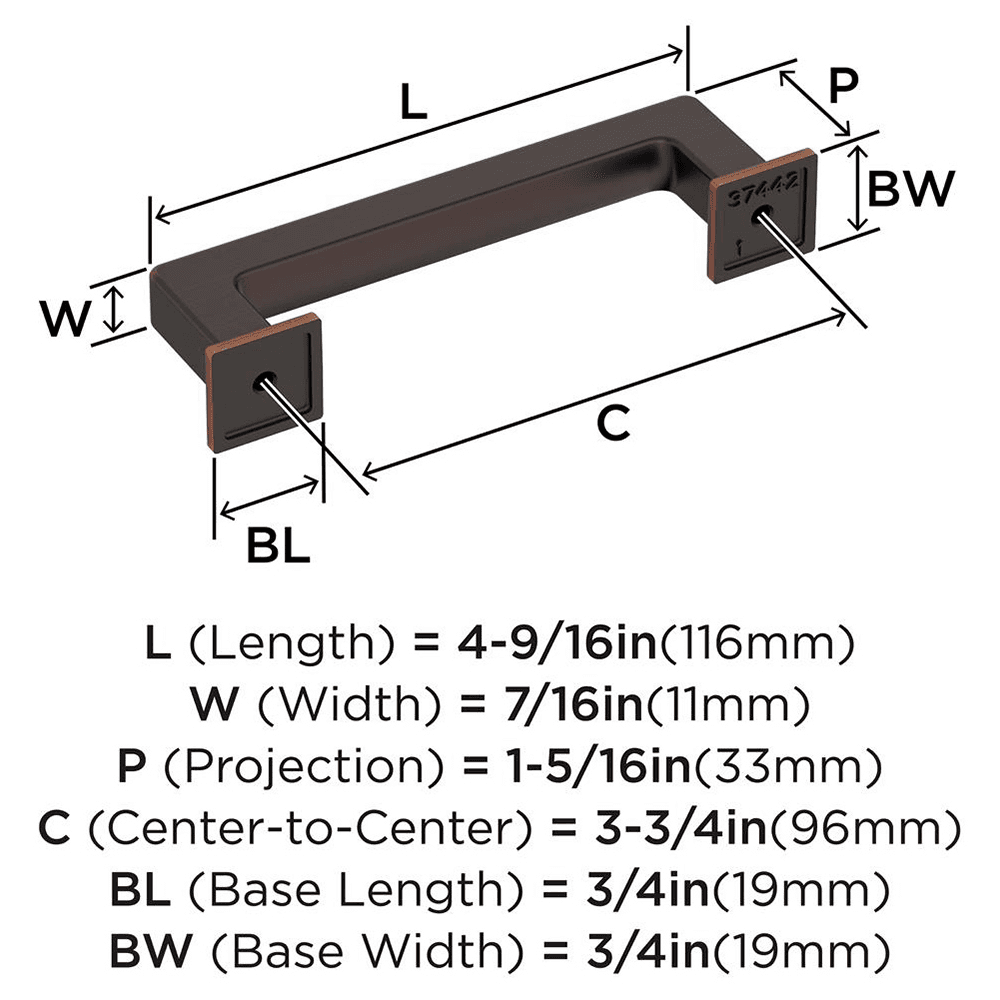 476mm Lintel Cabinet Pull, Oil-Rubbed Bronze Alt 1 - Image