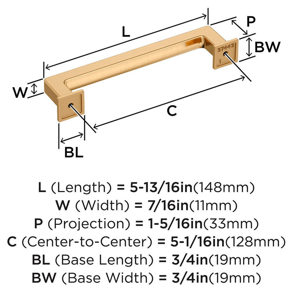 128mm Lintel Cabinet Pull, Champagne Bronze Alt 1 - Image