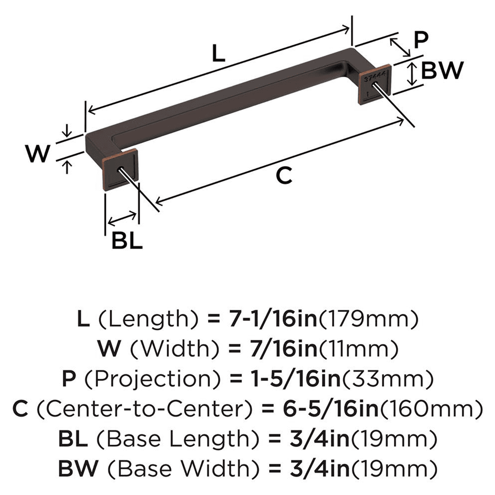 160mm Lintel Cabinet Pull, Oil-Rubbed Bronze Alt 1 - Image
