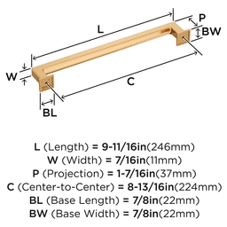 224mm Lintel Cabinet Pull, Champagne Bronze Alt 1 - Image