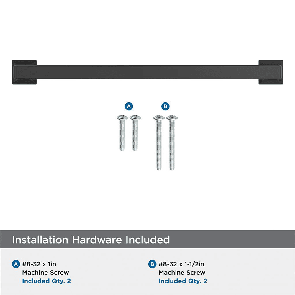 224mm Lintel Cabinet Pull, Matte Black Alt 2 - Image