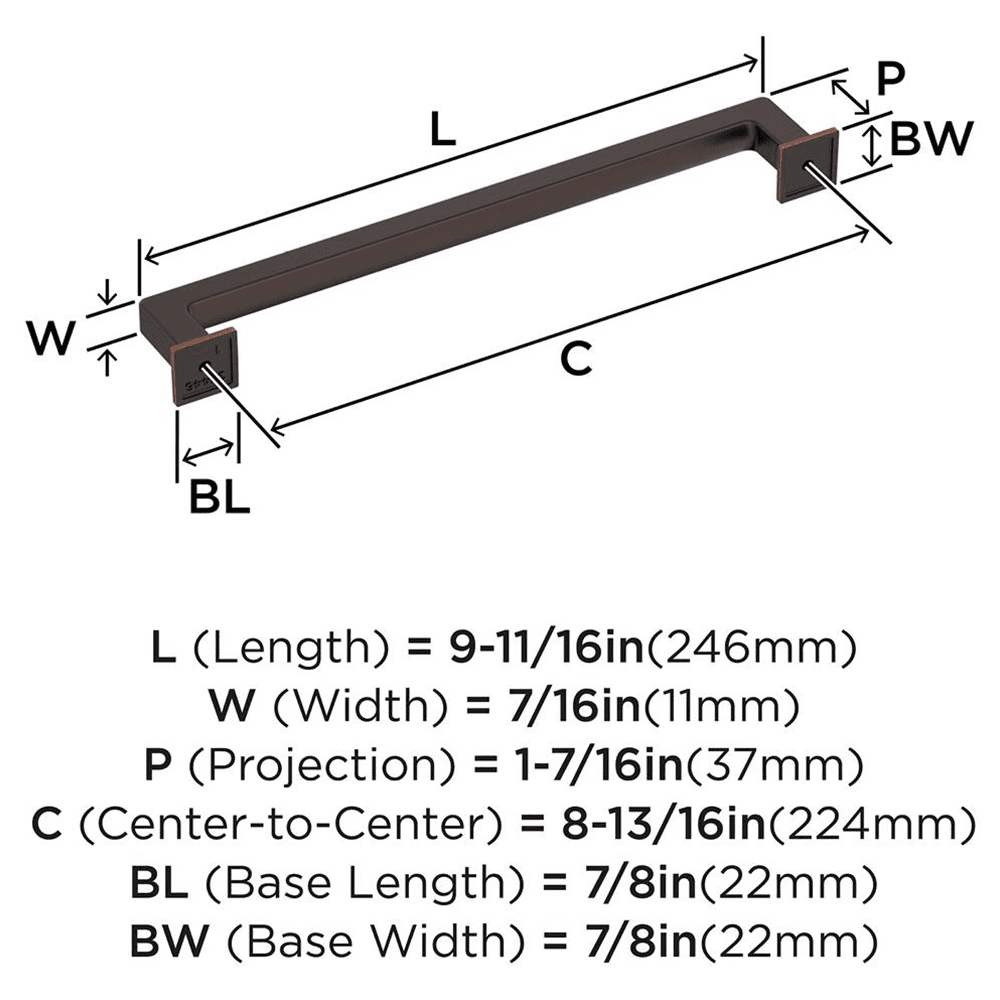 224mm Lintel Cabinet Pull, Oil-Rubbed Bronze Alt 1 - Image