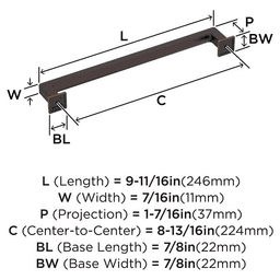224mm Lintel Cabinet Pull, Oil-Rubbed Bronze Alt 1 - Image