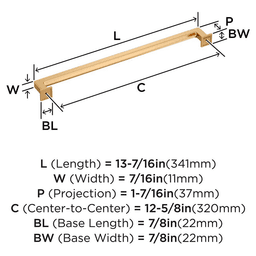 320mm Lintel Cabinet Pull, Champagne Bronze Alt 1 - Image