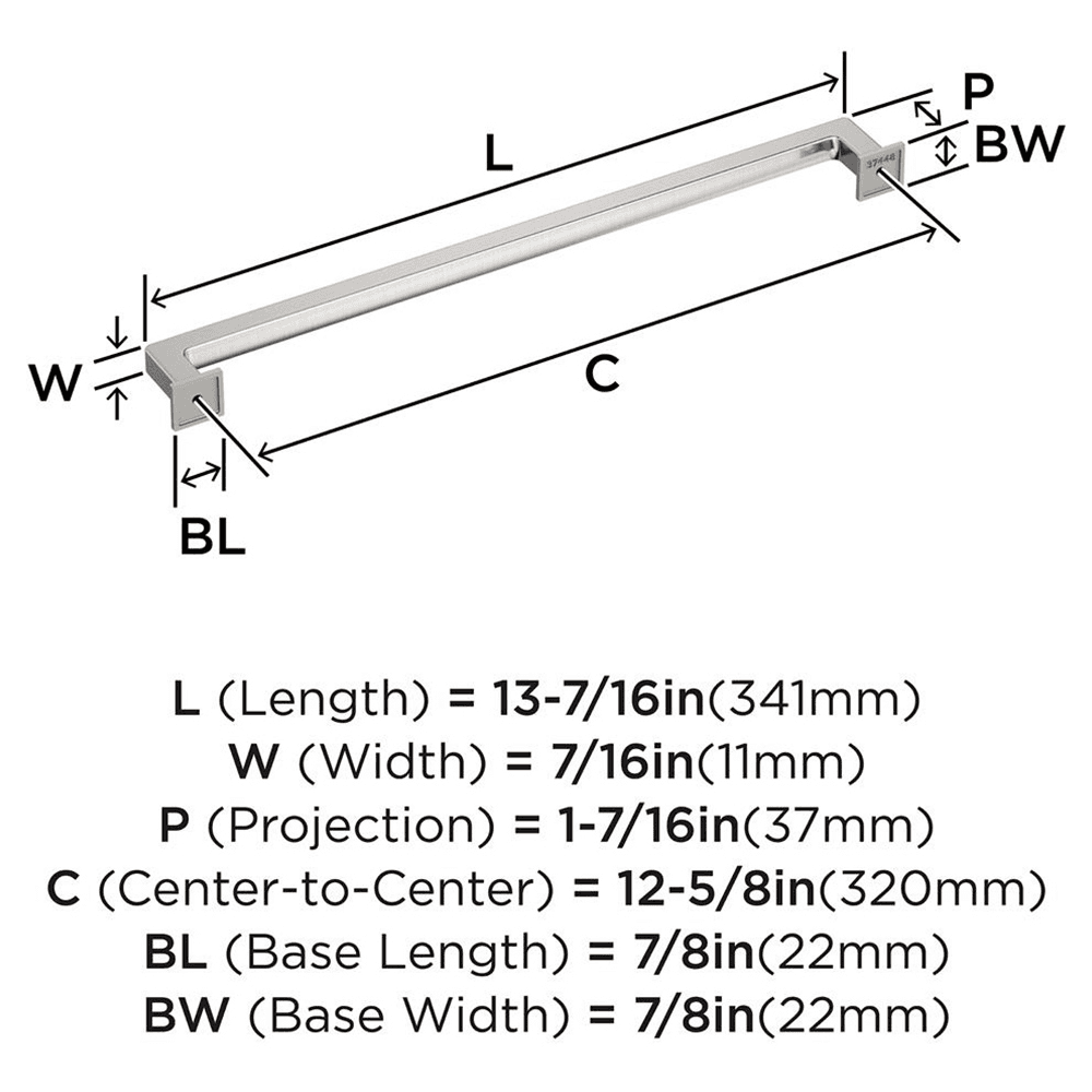 320mm Lintel Cabinet Pull, Satin Nickel Alt 1 - Image
