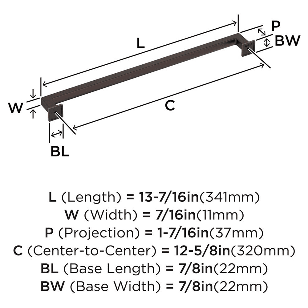 320mm Lintel Cabinet Pull, Oil-Rubbed Bronze Alt 1 - Image