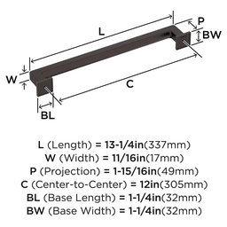 305mm Lintel Appliance Pull, Oil-Rubbed Bronze Alt 1 - Image