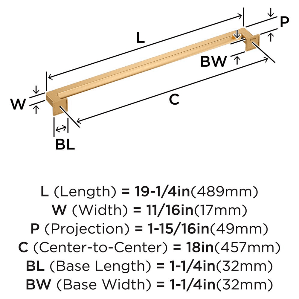 457mm Lintel Appliance Pull, Champagne Bronze Alt 1 - Image