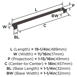 457mm Lintel Appliance Pull, Oil-Rubbed Bronze Alt 1 - Image