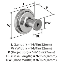 1-1/4" Faircrest Cabinet Knob, Polished Chrome Alt 1 - Image