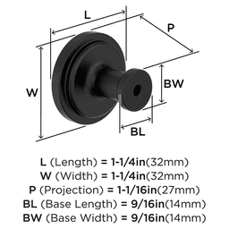 1-1/4" Faircrest Cabinet Knob, Matte Black Alt 1 - Image