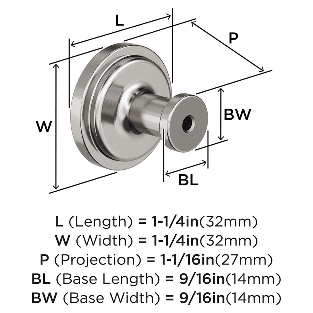 1-1/4" Faircrest Cabinet Knob, Polished Nickel Alt 1 - Image