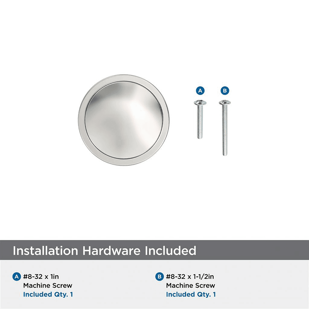 1-1/4" Faircrest Cabinet Knob, Polished Nickel Alt 2 - Image