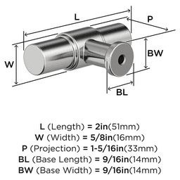 2" Faircrest Cabinet Knob, Polished Chrome Alt 1 - Image