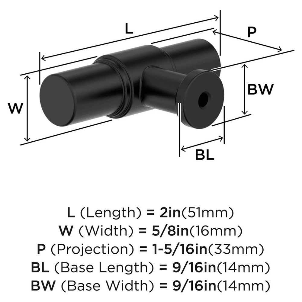 2" Faircrest Cabinet Knob, Matte Black Alt 1 - Image