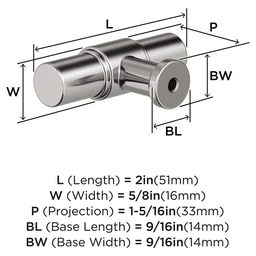 2" Faircrest Cabinet Knob, Polished Nickel Alt 1 - Image