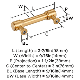 76mm Faircrest Cabinet Pull, Champagne Bronze Alt 1 - Image