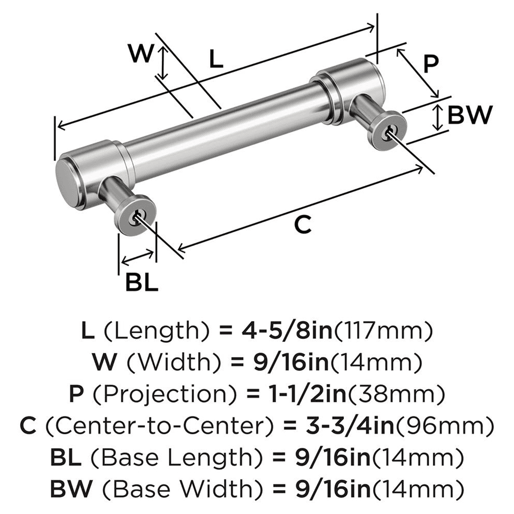 96mm Faircrest Cabinet Pull, Polished Chrome Alt 1 - Image