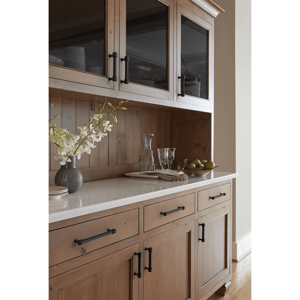 96mm Faircrest Cabinet Pull, Matte Black Alt 4 - Image