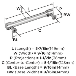 128mm Faircrest Cabinet Pull, Polished Chrome Alt 1 - Image