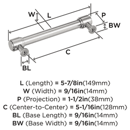 128mm Faircrest Cabinet Pull, Satin Nickel Alt 1 - Image