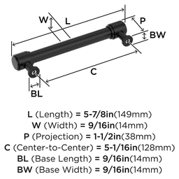 128mm Faircrest Cabinet Pull, Matte Black Alt 1 - Image