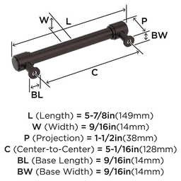 128mm Faircrest Cabinet Pull, Oil-Rubbed Bronze Alt 1 - Image