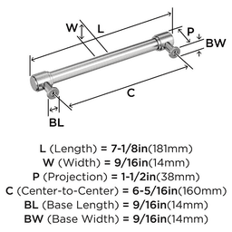 160mm Faircrest Cabinet Pull, Polished Chrome Alt 1 - Image