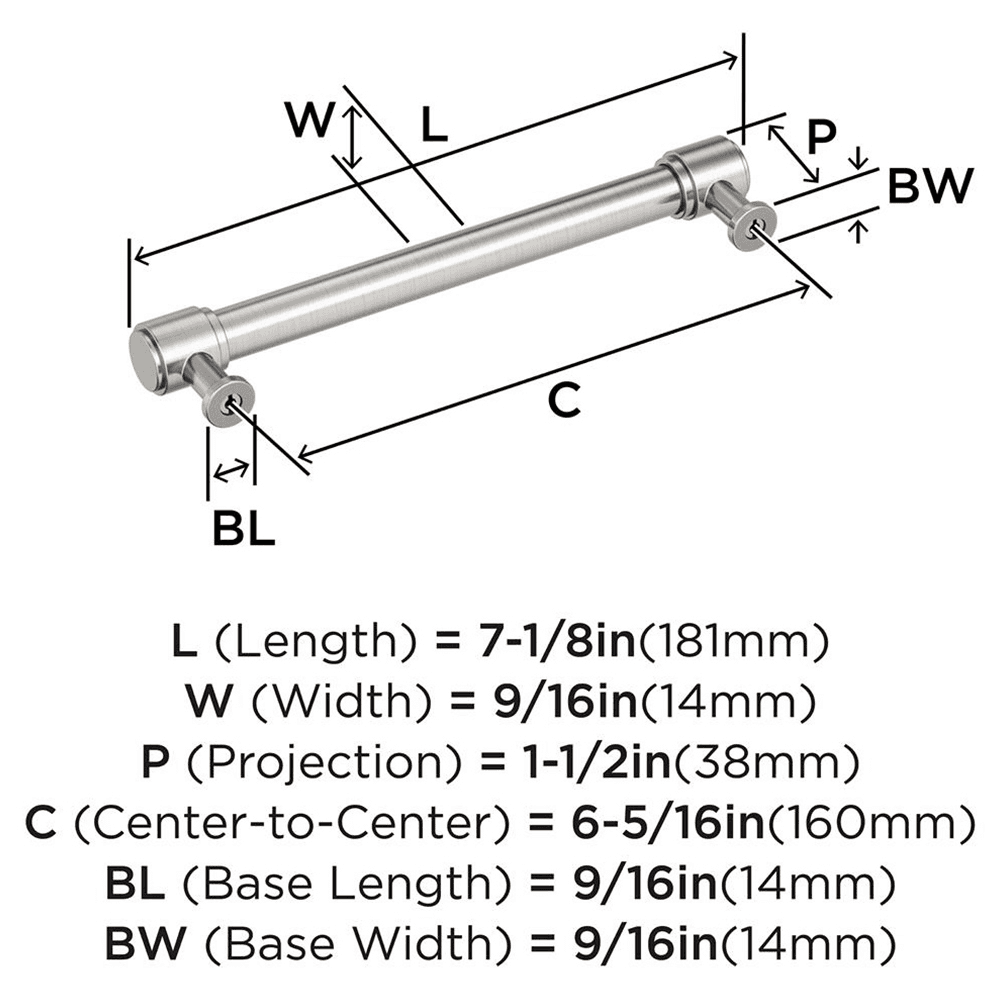 160mm Faircrest Cabinet Pull, Satin Nickel Alt 1 - Image