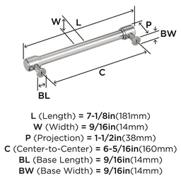 160mm Faircrest Cabinet Pull, Satin Nickel Alt 1 - Image
