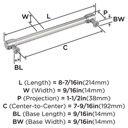 192mm Faircrest Cabinet Pull, Satin Nickel Alt 1 - Image