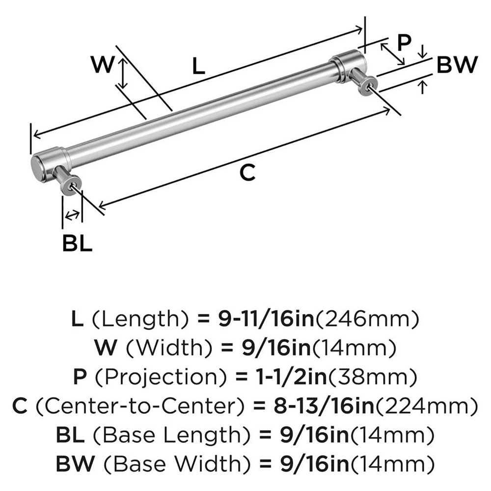 224mm Faircrest Cabinet Pull, Polished Chrome Alt 1 - Image