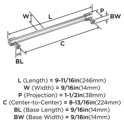 224mm Faircrest Cabinet Pull, Polished Chrome Alt 1 - Image